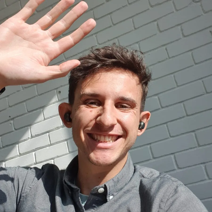 Christian waving in the sunlight
